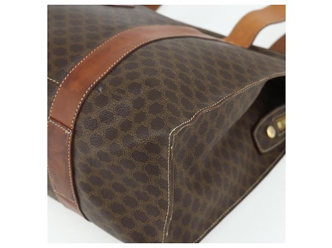 Céline Borsa tote in tela Macadam CELINE in pelle PVC marrone oro Auth ka4109 D'oro - vista 9