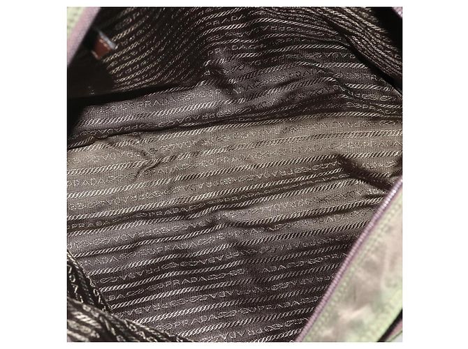 PRADA Tote Bag aus Nylon Khaki Silber authentisch 176359 - Ansicht 11