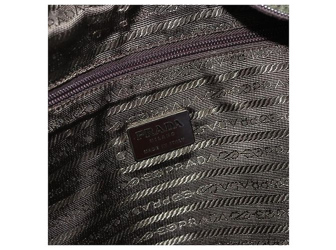 PRADA Tote Bag aus Nylon Khaki Silber authentisch 176359 - Ansicht 18
