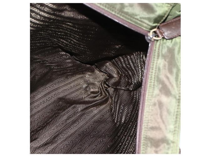 PRADA Tote Bag aus Nylon Khaki Silber authentisch 176359 - Ansicht 19