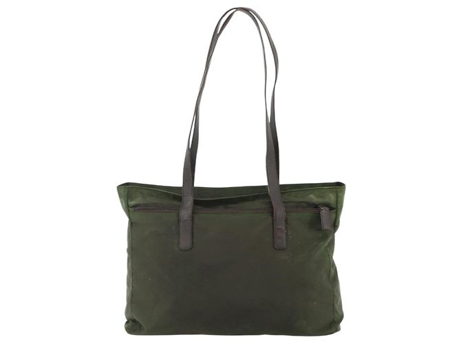 PRADA Tote Bag aus Nylon Khaki Silber authentisch 176359 - Ansicht 2