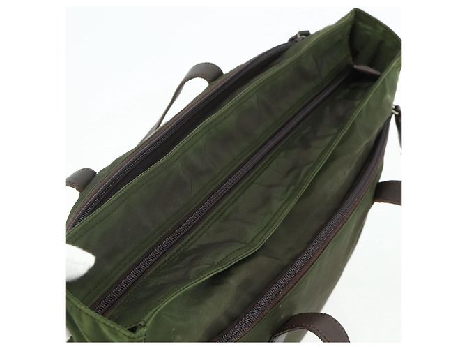 PRADA Tote Bag aus Nylon Khaki Silber authentisch 176359 - Ansicht 6