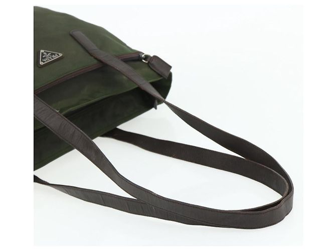 PRADA Tote Bag aus Nylon Khaki Silber authentisch 176359 - Ansicht 7
