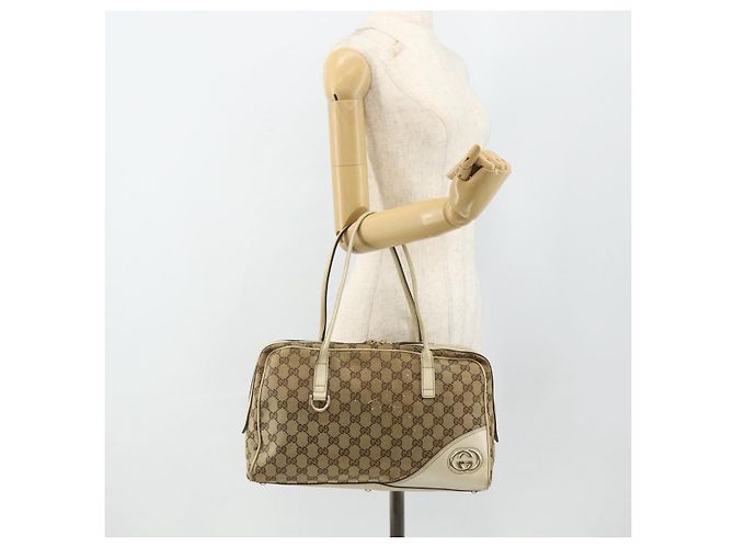 GUCCI GG Canvas Tote Bag Beige Gold 169971 Auth 176655 Golden - Ansicht 22