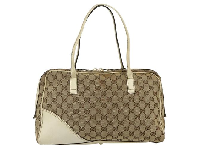 GUCCI GG Canvas Tote Bag Beige Gold 169971 Auth 176655 Golden - Ansicht 3