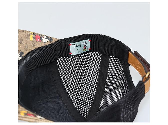 Cappellino da baseball GUCCI Disney Micro GG Supreme in PVC Beige 602979 Auth 168869A - vista 13