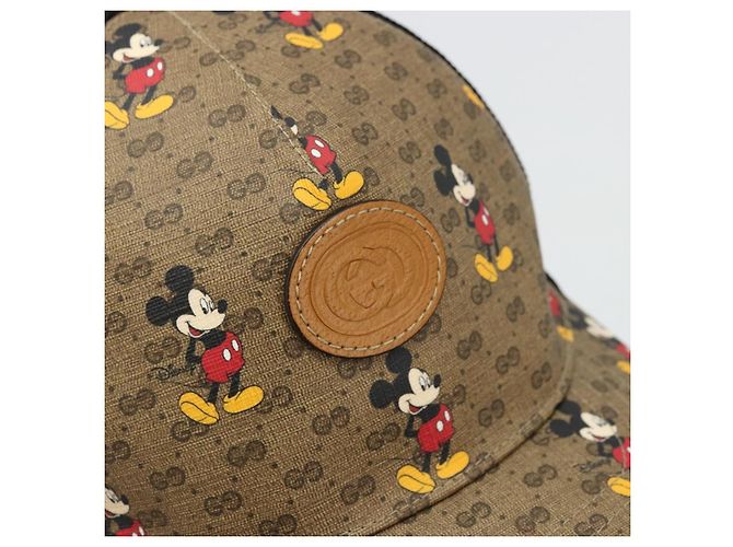 Cappellino da baseball GUCCI Disney Micro GG Supreme in PVC Beige 602979 Auth 168869A - vista 9