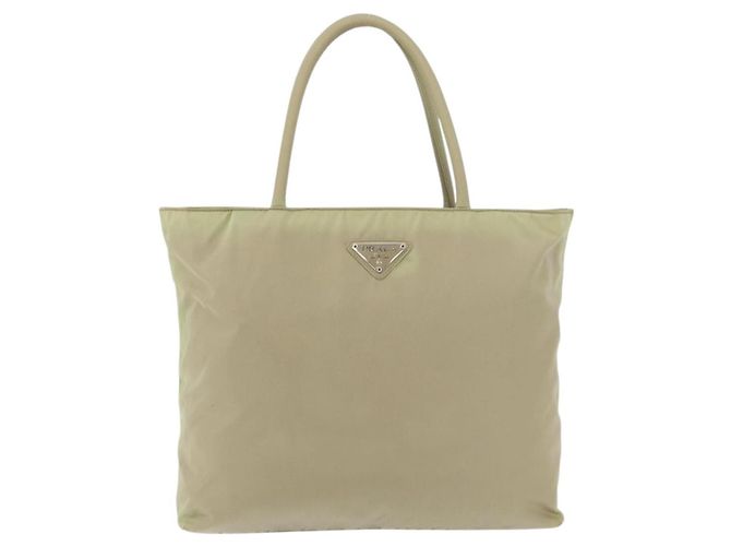 PRADA Bolso de mano de nailon verde plata Auth 176258 - vista 13