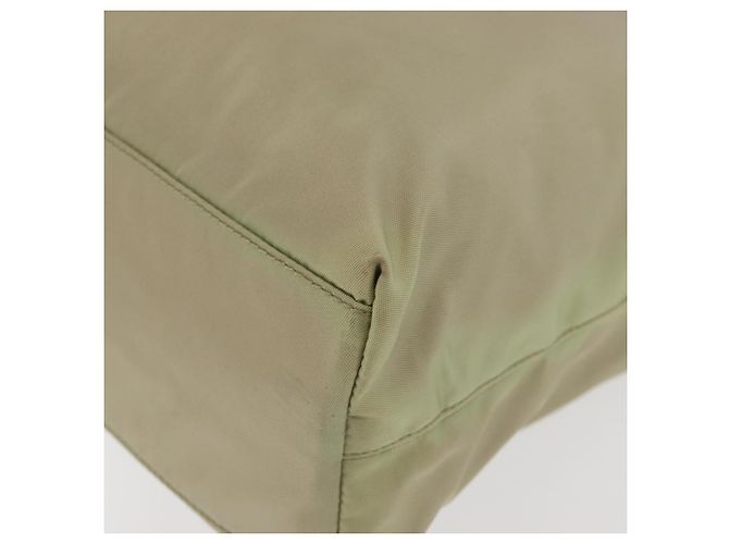 PRADA Bolso de mano de nailon verde plata Auth 176258 - vista 14