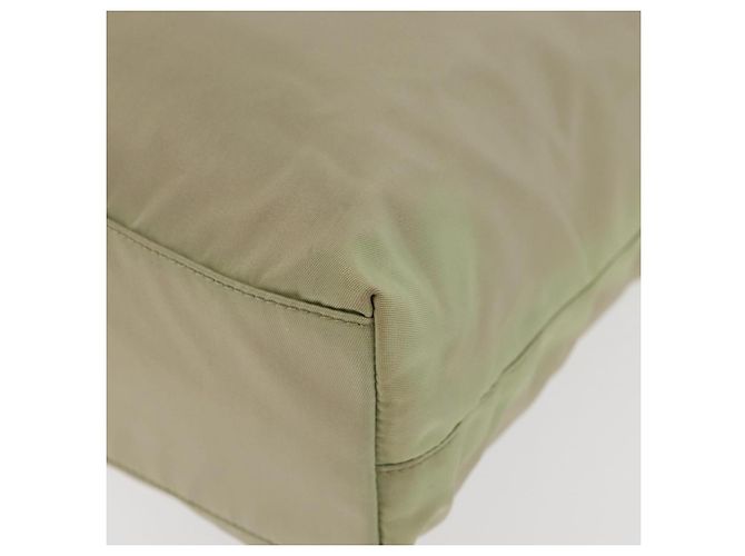 PRADA Bolso de mano de nailon verde plata Auth 176258 - vista 16