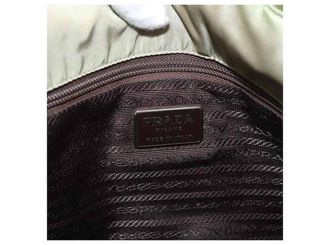 PRADA Bolso de mano de nailon verde plata Auth 176258 - vista 18