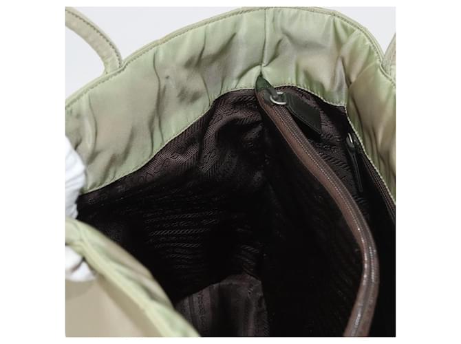 PRADA Bolso de mano de nailon verde plata Auth 176258 - vista 22
