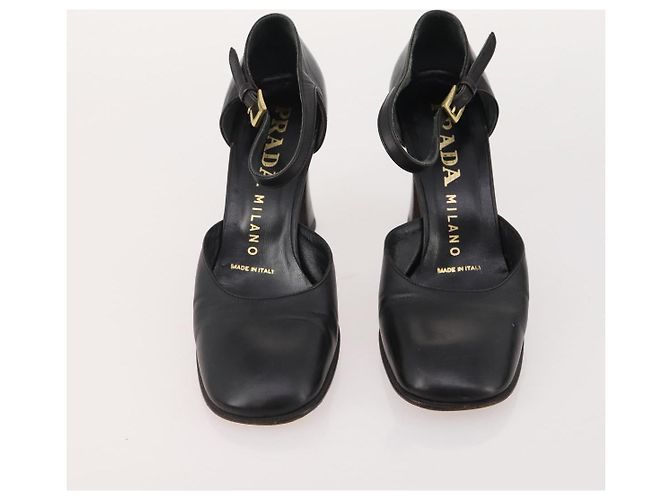 Chaussures PRADA en cuir suédé 5 pièces marron noir Auth 174775 - vue 10