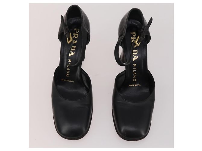 Chaussures PRADA en cuir suédé 5 pièces marron noir Auth 174775 - vue 12