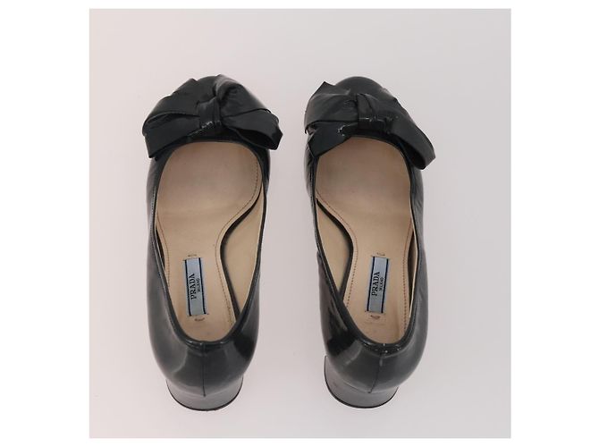 Chaussures PRADA en cuir suédé 5 pièces marron noir Auth 174775 - vue 8