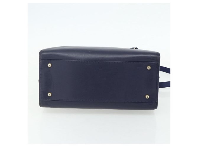 Céline Borsa a mano CELINE in pelle 2 in 1 blu navy oro Auth 176670 D'oro - Ansicht 5