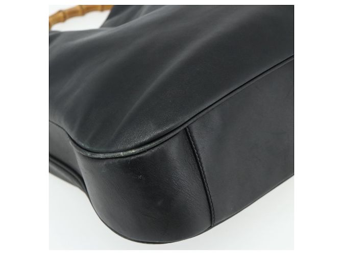 Borsa a Spalla in Pelle Gucci Bamboo 2way Nera Oro 001 1577 Auth ep14290 Nero D'oro - vista 13