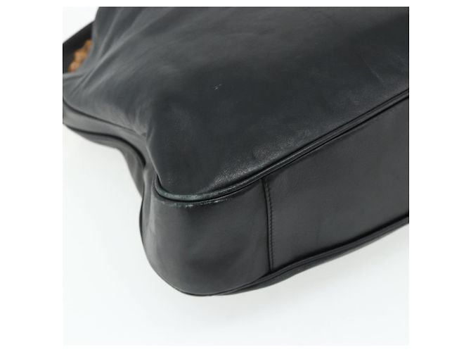 Borsa a Spalla in Pelle Gucci Bamboo 2way Nera Oro 001 1577 Auth ep14290 Nero D'oro - vista 15