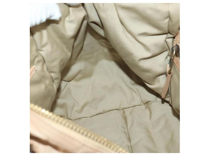 Céline Borsa a Mano CELINE in Pelle Beige Oro Auth hk3694A D'oro - vista 18