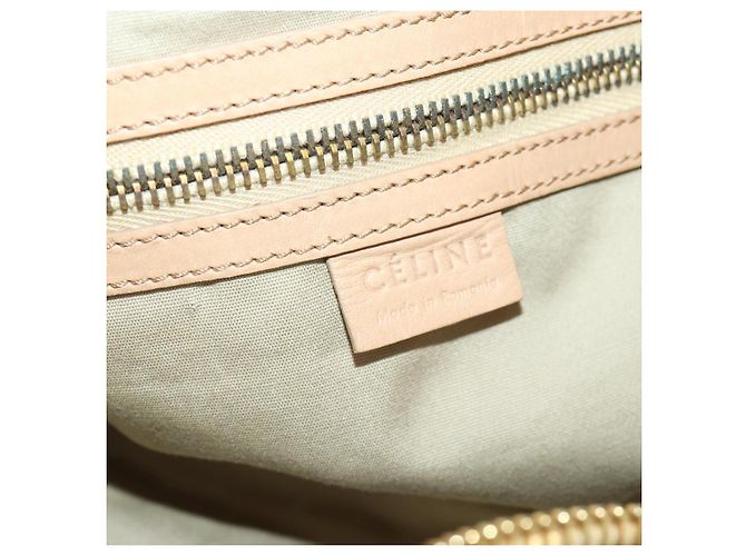 Céline Borsa a Mano CELINE in Pelle Beige Oro Auth hk3694A D'oro - vista 19