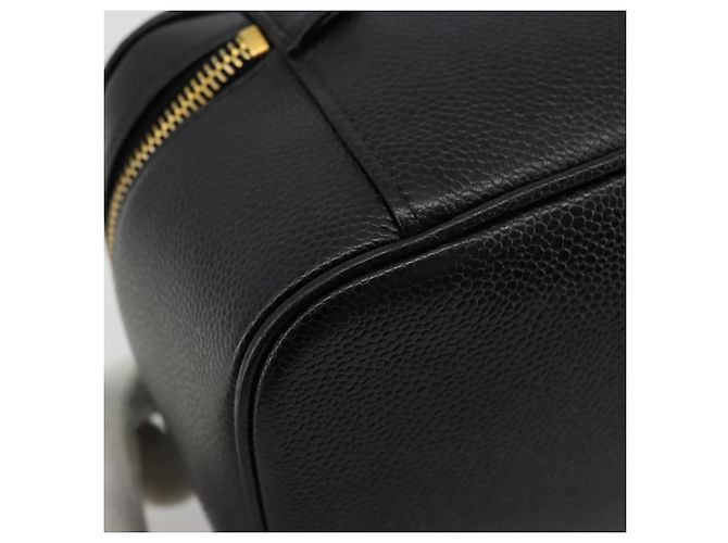 Pochette Vanity CHANEL in Pelle Caviar Nera Oro CC Auth bs34489 Nero D'oro - vista 18
