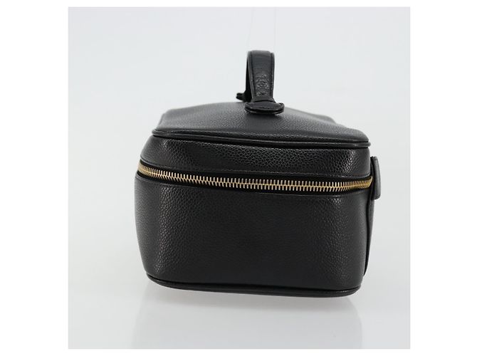 Pochette Vanity CHANEL in Pelle Caviar Nera Oro CC Auth bs34489 Nero D'oro - vista 3
