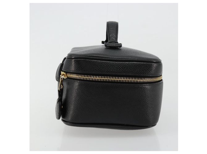 Pochette Vanity CHANEL in Pelle Caviar Nera Oro CC Auth bs34489 Nero D'oro - vista 4