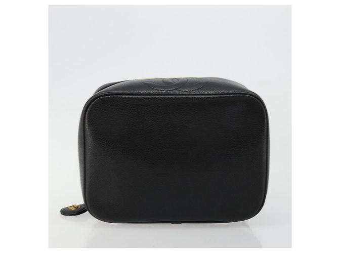 Pochette Vanity CHANEL in Pelle Caviar Nera Oro CC Auth bs34489 Nero D'oro - vista 5