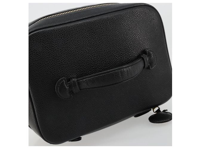 Pochette Vanity CHANEL in Pelle Caviar Nera Oro CC Auth bs34489 Nero D'oro - vista 7