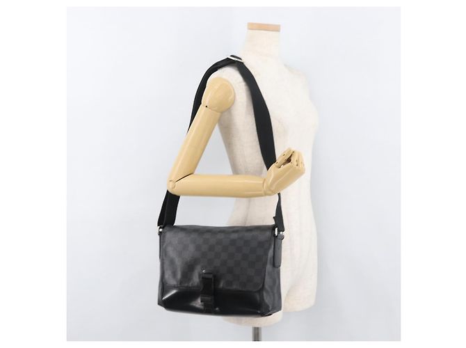 LOUIS VUITTON Borsa a Spalla Messenger PM Damier Graphite N41457 LV Auth 176357 Damier ebene - vista 25