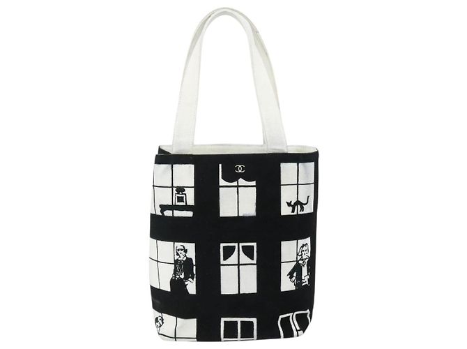 Borsa tote in tela CHANEL Windows Line Nera Oro CC Auth BA12234 Nero D'oro - vista 2