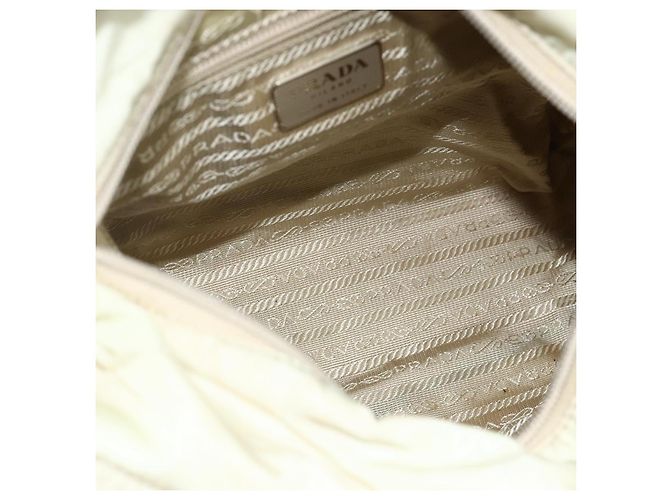 Borsa Tote PRADA Nylon Beige Argento Auth 176637 - vista 11