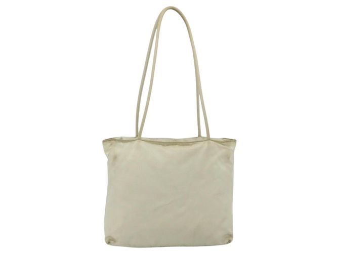 Borsa Tote PRADA Nylon Beige Argento Auth 176637 - vista 2