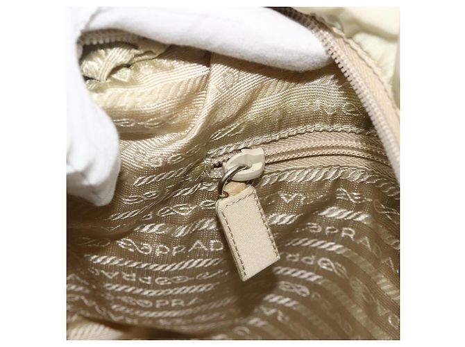Borsa Tote PRADA Nylon Beige Argento Auth 176637 - vista 21