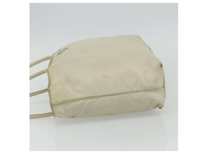 Borsa Tote PRADA Nylon Beige Argento Auth 176637 - vista 3