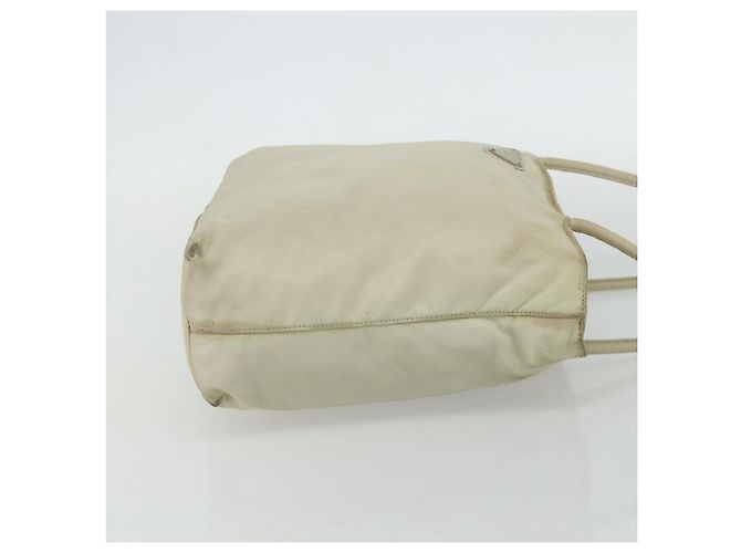Borsa Tote PRADA Nylon Beige Argento Auth 176637 - vista 4