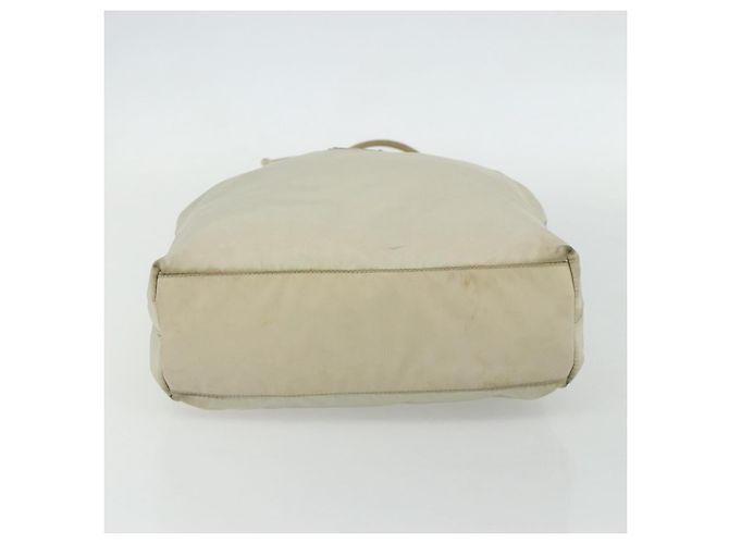 Borsa Tote PRADA Nylon Beige Argento Auth 176637 - vista 5