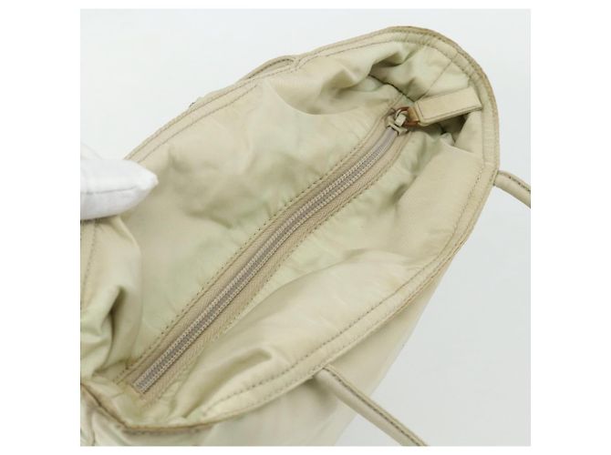 Borsa Tote PRADA Nylon Beige Argento Auth 176637 - vista 6