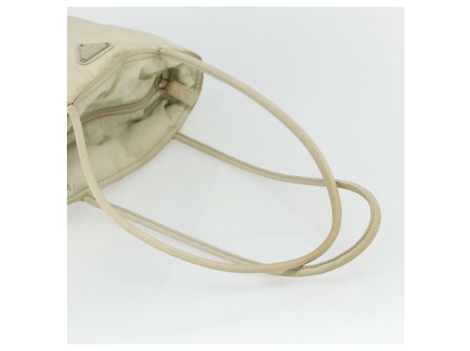 Borsa Tote PRADA Nylon Beige Argento Auth 176637 - vista 7