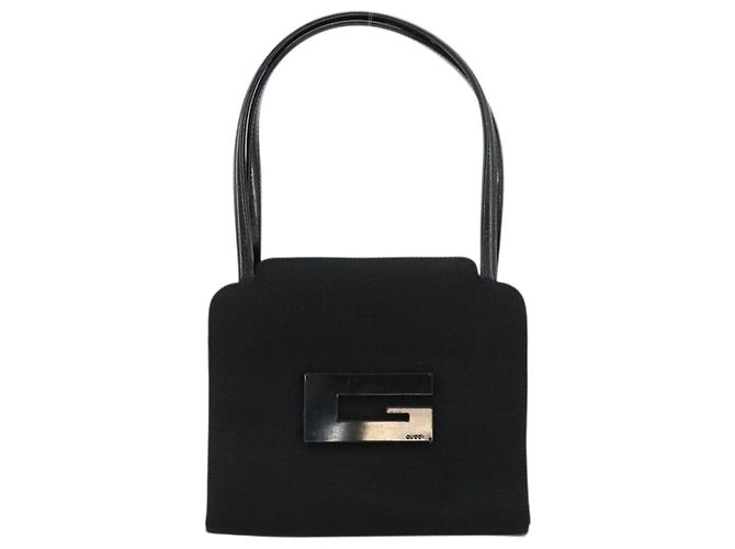 Bolso de mano GUCCI de lona negra 000 0810 Auth bs34708 Negro - vista 2