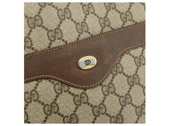Borsa tote in PVC beige e rosso della linea Sherry GG Supreme di GUCCI 39 02 003 Auth 176694 - vista 14
