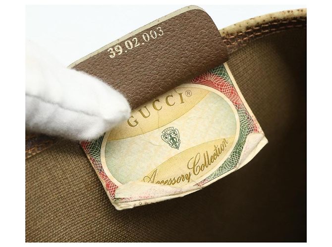 Borsa tote in PVC beige e rosso della linea Sherry GG Supreme di GUCCI 39 02 003 Auth 176694 - vista 20