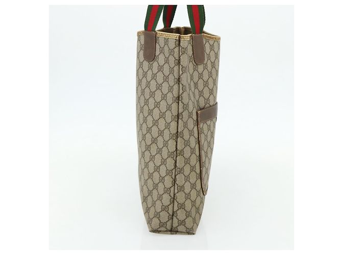Borsa tote in PVC beige e rosso della linea Sherry GG Supreme di GUCCI 39 02 003 Auth 176694 - vista 4