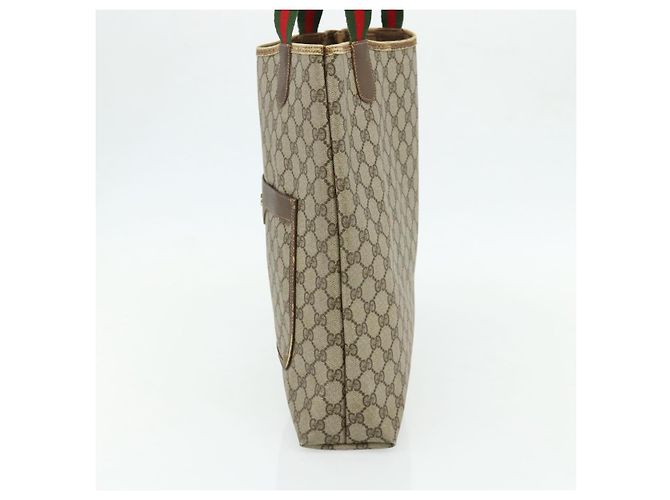 Borsa tote in PVC beige e rosso della linea Sherry GG Supreme di GUCCI 39 02 003 Auth 176694 - vista 5