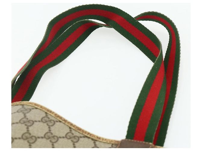 Borsa tote in PVC beige e rosso della linea Sherry GG Supreme di GUCCI 39 02 003 Auth 176694 - vista 8