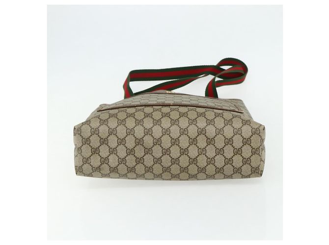 Borsa tote in PVC beige e rosso della linea Sherry GG Supreme di GUCCI 39 02 003 Auth 176694 - vista 9