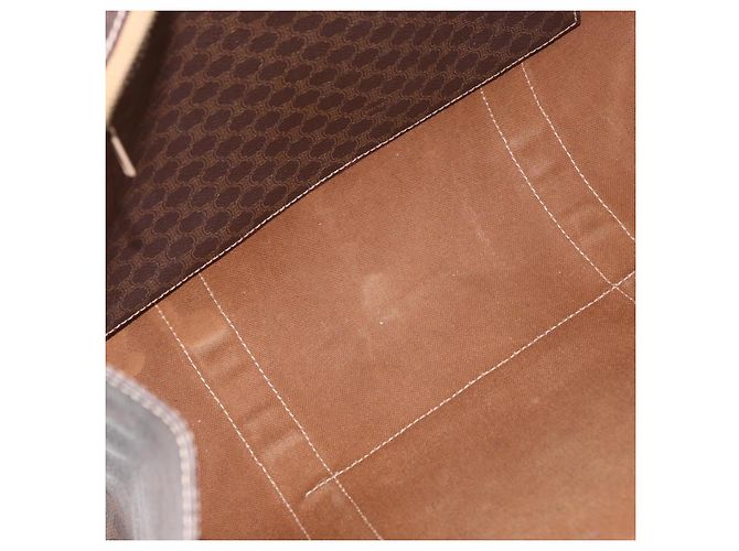 Céline Borsa tote in tela Macadam CELINE in pelle PVC marrone oro Auth 176329 D'oro - vista 11