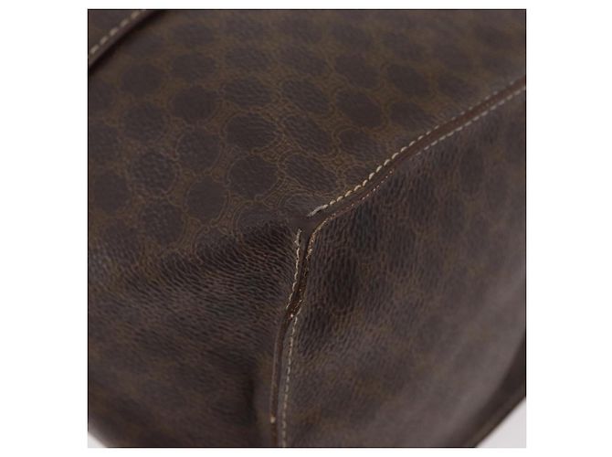 Céline Borsa tote in tela Macadam CELINE in pelle PVC marrone oro Auth 176329 D'oro - vista 16