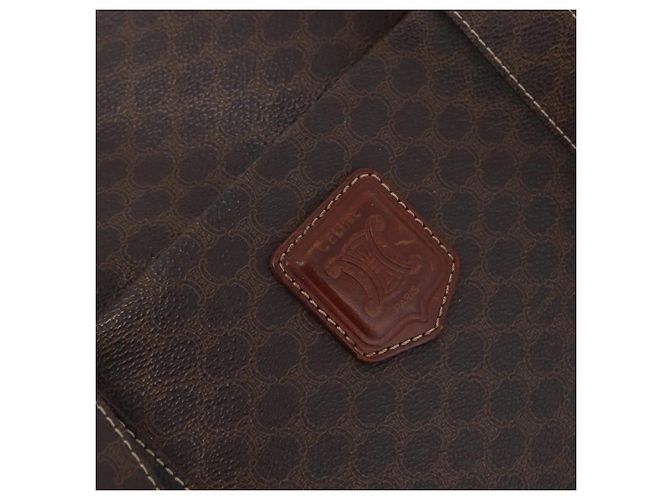 Céline Borsa tote in tela Macadam CELINE in pelle PVC marrone oro Auth 176329 D'oro - vista 17