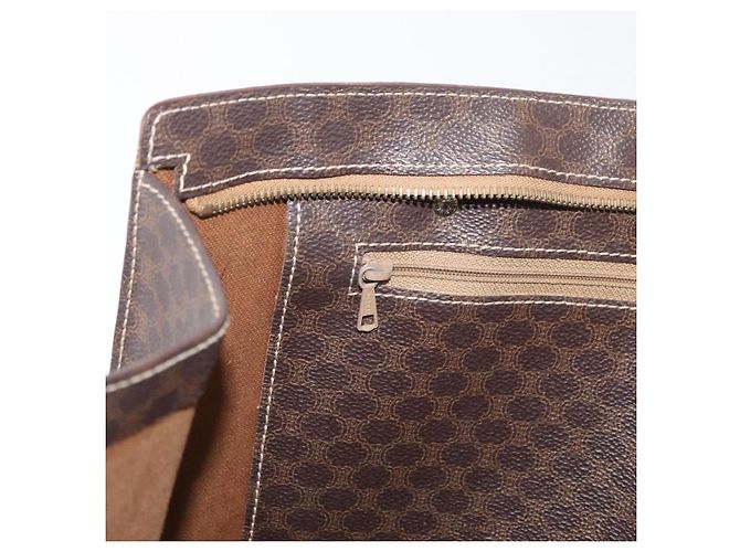 Céline Borsa tote in tela Macadam CELINE in pelle PVC marrone oro Auth 176329 D'oro - vista 21